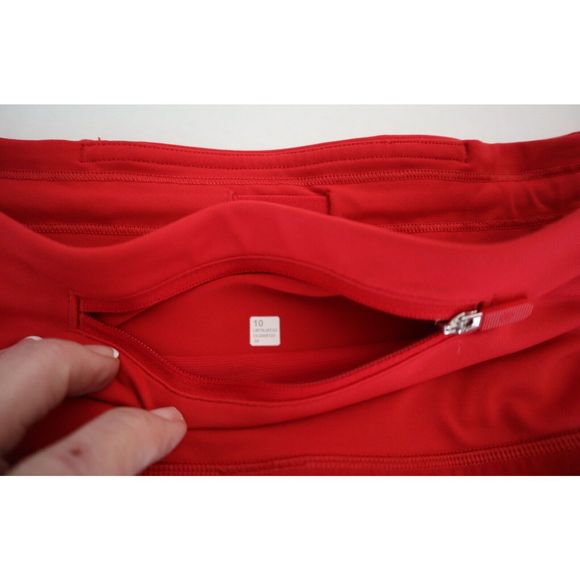 Lululemon LW7BJ8T.03 Womens Sz 10 Dark Red Speed Up Mid-Rise Lined 4" Shorts - Picture 5 of 9